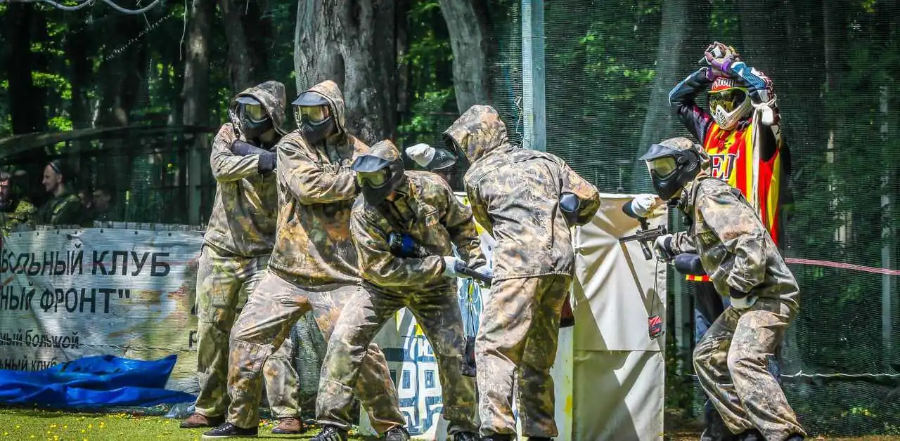 Group Of Paintball Players