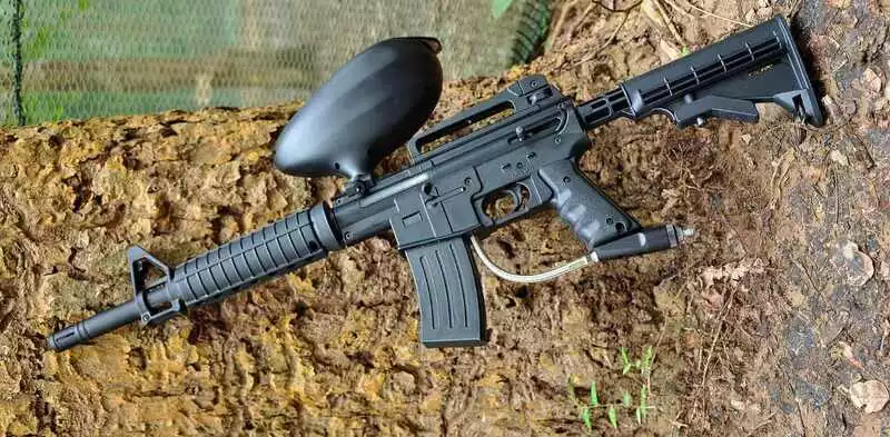 Paintball Gun in field